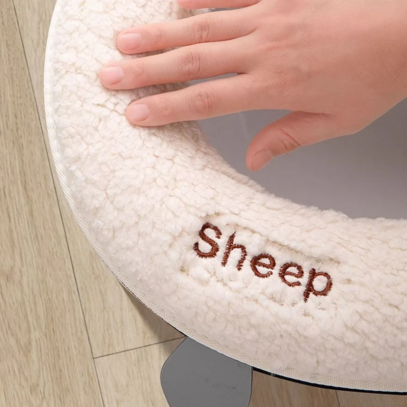 Universal Zipper Toilet Mat Cartoon Lamb Wool Toilet Seat Toilet Mat Bathroom Accessories