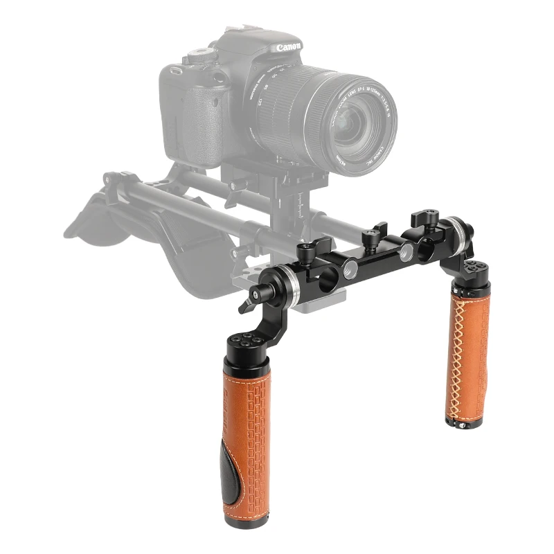 Imagem -04 - Camvate Couro Arri Roseta Lidar com Kit com 15 mm & 19 mm Dupla-porta Haste Braçadeira para Dslr Câmera Ombro Montagem Rig