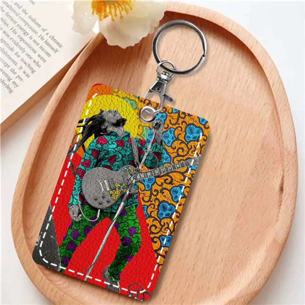 Bob Marley Card Holde Applicable To Credit Cards Bus Card Soft Leather Rectangular Keychain Protective Cover