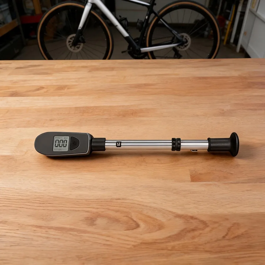 AliExpress NONE Aluminum Alloy 300PSI Digital Display Bicycle Pump With Pressure Gauge For Mountain Bike Suspension Fork And Tire Inflating Tool