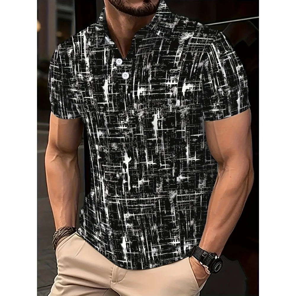 

Trendy Printed Men's Polo Summer Outdoor Sports Men's Short Sleeved Fashion Versatile Oversized Men Top Casual Men Polo Clothing