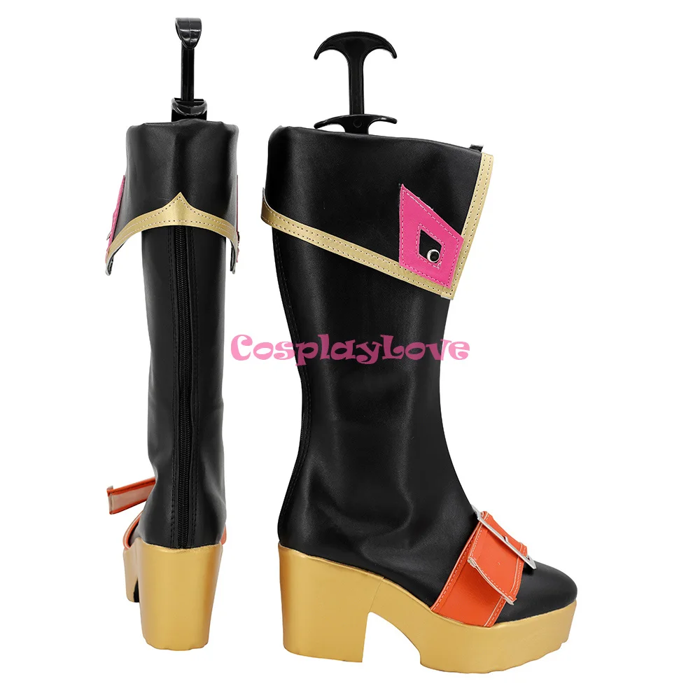 คอสเพลย์เลิฟ OW GAME คิริโกะรองเท้าบูทยาวสีดำรองเท้าคอสเพลย์หนังสั่งทำพิเศษสำหรับคริสต์มาสฮาโลวีน