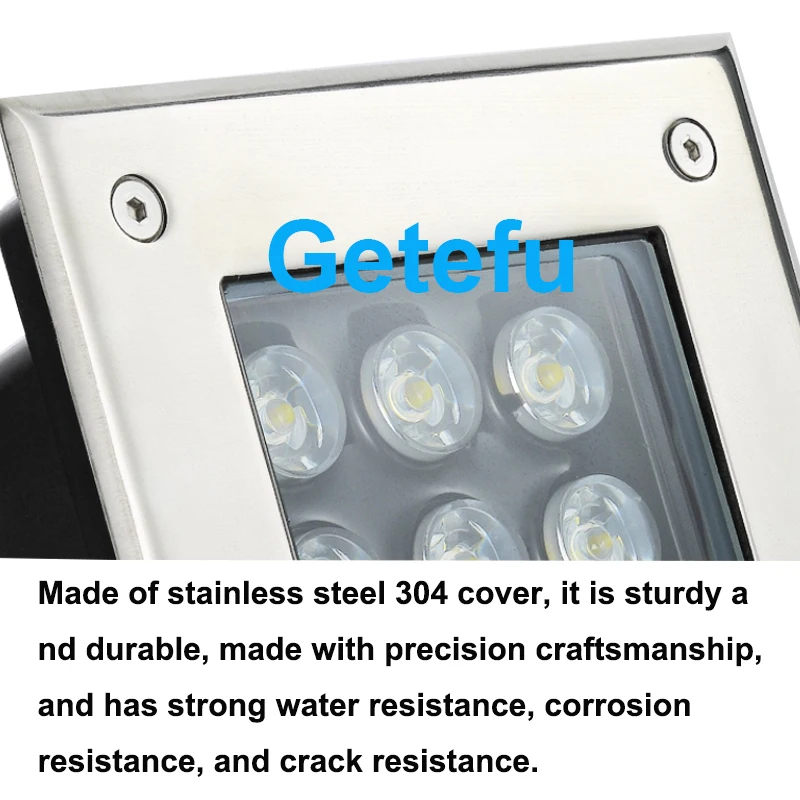 Quadratische LED-Bodenleuchten, 6 W, 9 W, 12 W, 18 W, Gartentreppe, Spot-Terrassende, unterirdische Lampen, Außenterrasbeleuchtung, LED-Untergrund – Detail 14