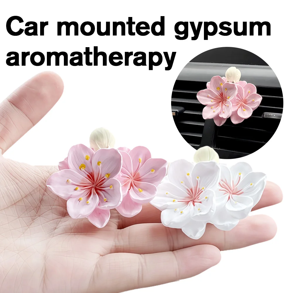 

2pcs 3D Flower Car Perfume Clip – Aromatherapy Air Vent Freshener, Peach Blossom Scent Diffuser & Car Interior Decor Accessories