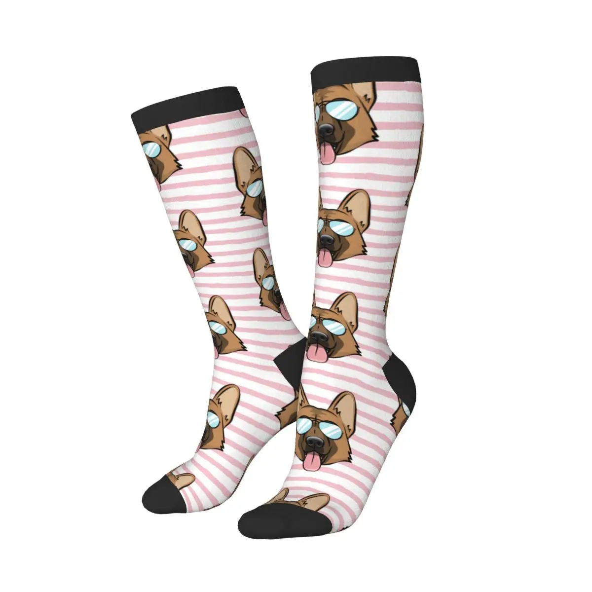 Casual Socks German Shepherd Dog With Glasses Long Harajuku Retro Business Socks