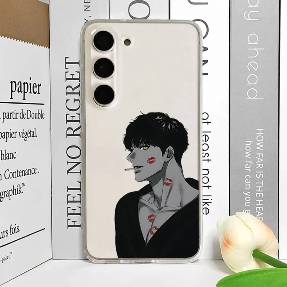 B-Bj-A-Alexs Capa de telefone transparente anti-impressão digital para Samsung Galaxy A52, A12, A51, S24, S23, S22ULTRA, S21 Edge, S20LITE, Plus