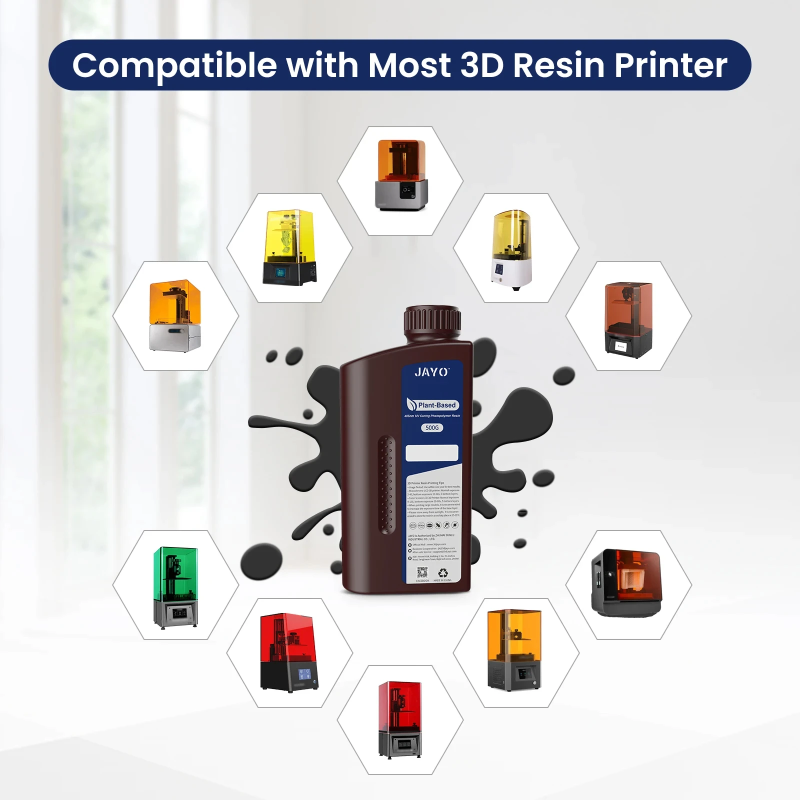 JAYO Standard Resin 10KG 395-405nm UV Curing PhotopolymerRapid print for LCD/DLP 3D Printer Europe Brazil warehouse fast arrival