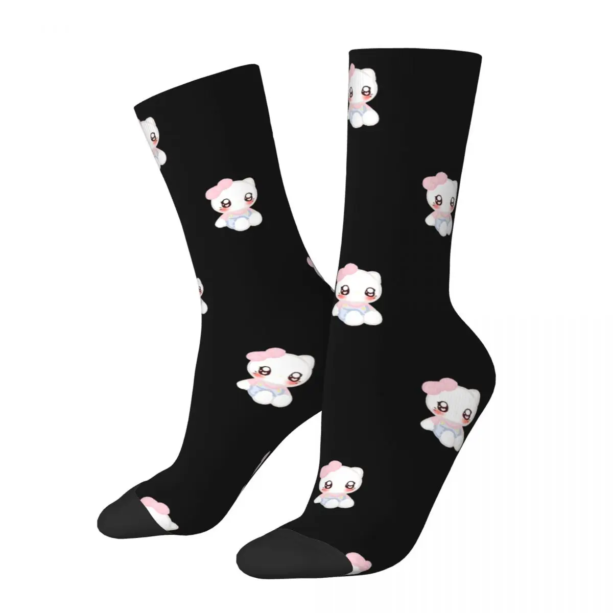 

1 Pair Cute Kitty Plush Sock for Men Hip Hop Vintage Sanrio Happy Quality Pattern Printed Boys Crew Sock Novelty Gift