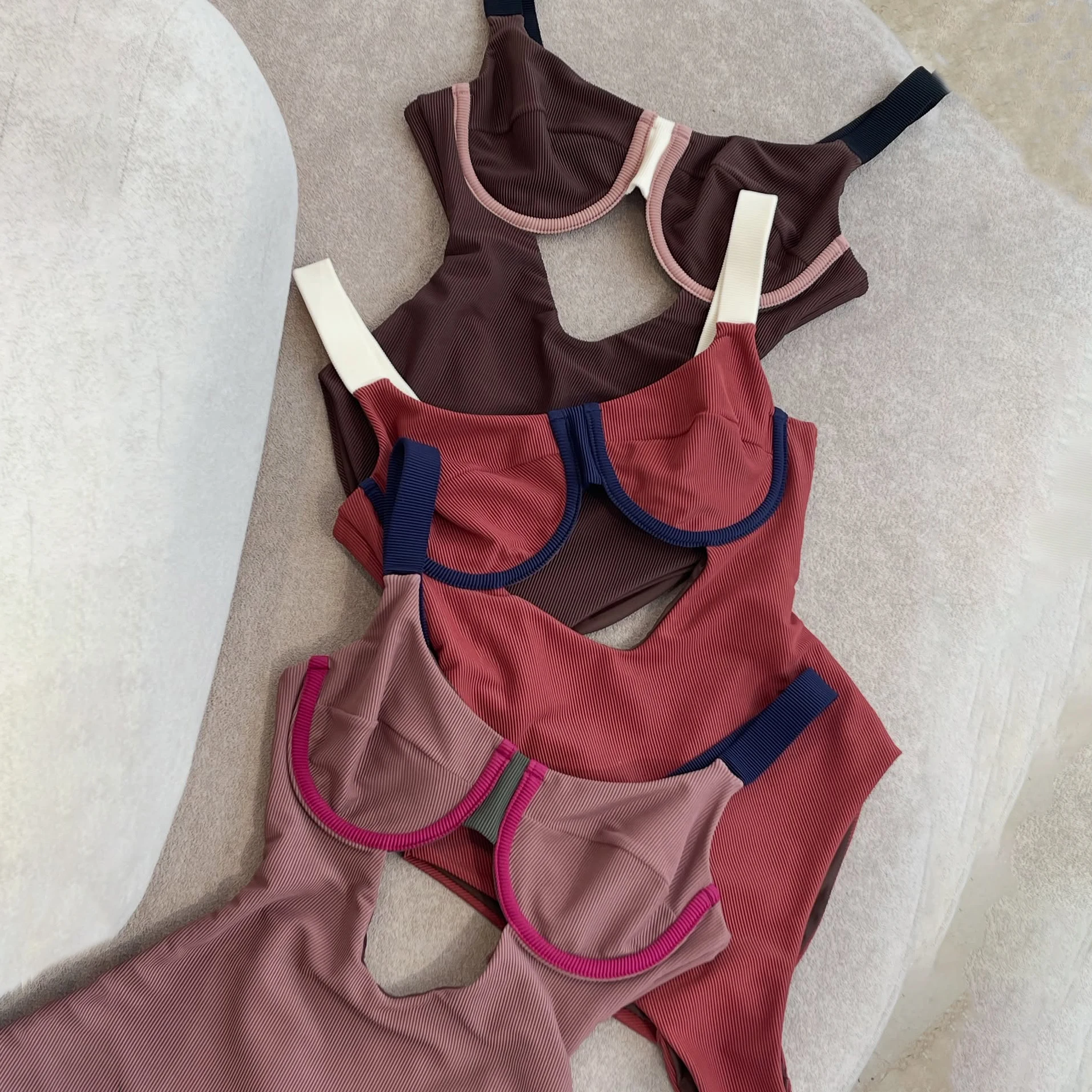 White One Piece Swimsuit Sexy Women Swimwear Push Up Bikini Female Bandeau Biquini Shiny Button Bathingsuit Mini Skirt Beachwear