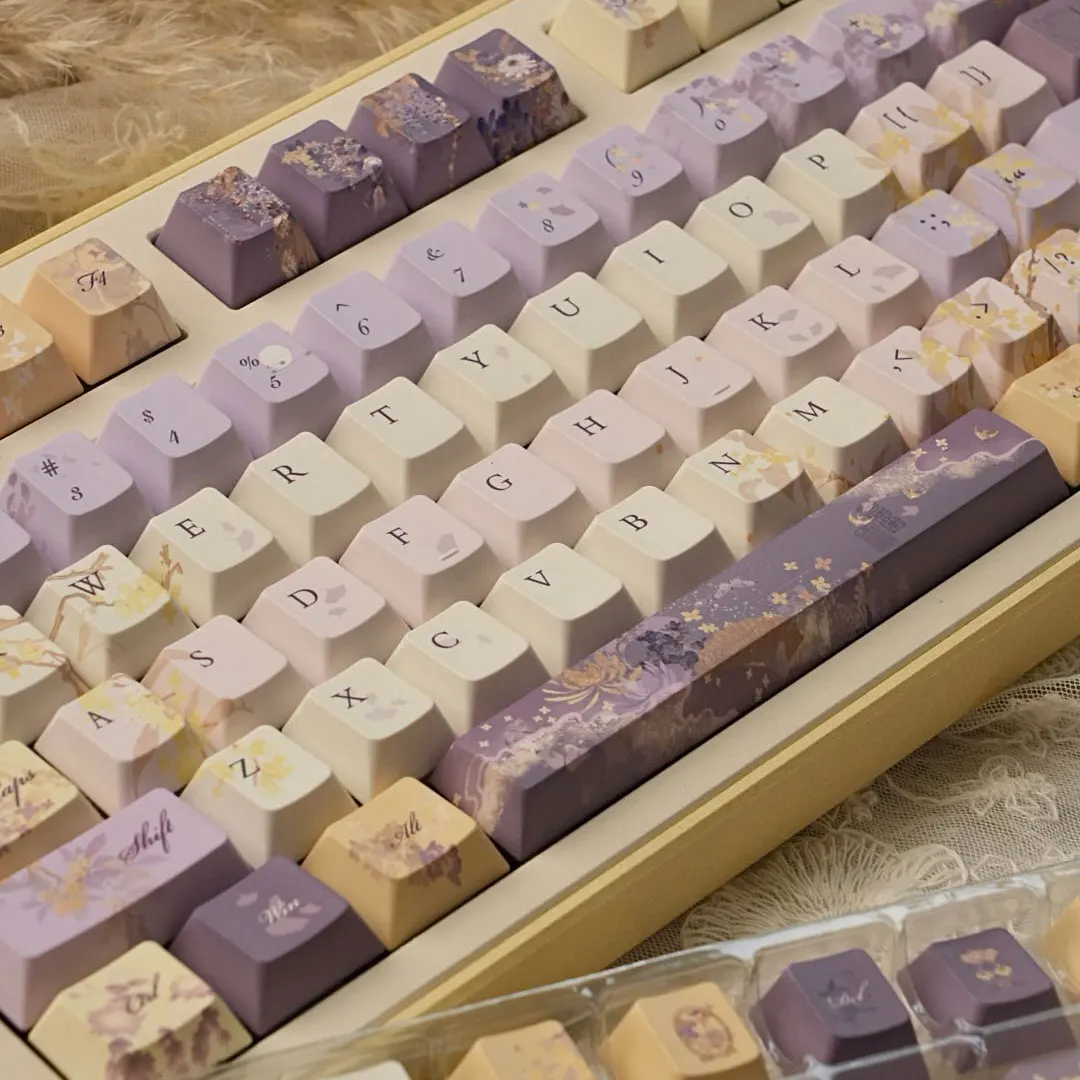120 キーキャメリアキーキャップチェリープロファイルかわいいアニメバックライトキーキャップ DYE-SUB PBT キーキャップ MX メカニカルキーボード 60/61/68 用