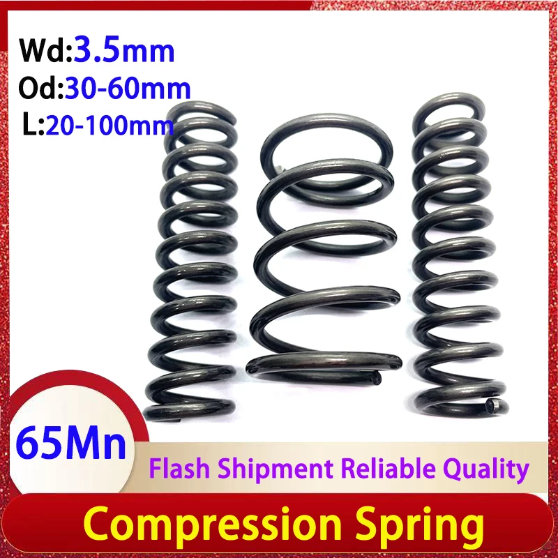 

Wire diameter 3.5mm 65Mn Strong Spring Steel Compression Spring Pressure Return Spring Shock Absorber Spring OD:30-60mm