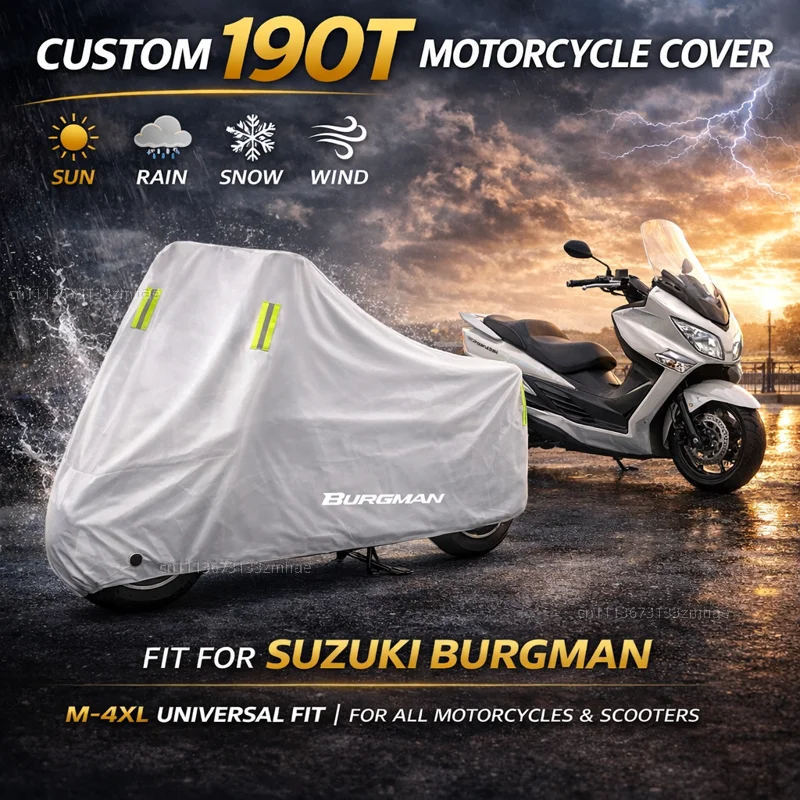 

For BURGMAN AN125 AN250 AN400 AN650 AN 650 Burgman 400 650 125 200 Outdoor Scooter Cover Waterproof Rain Dust Sun Protector