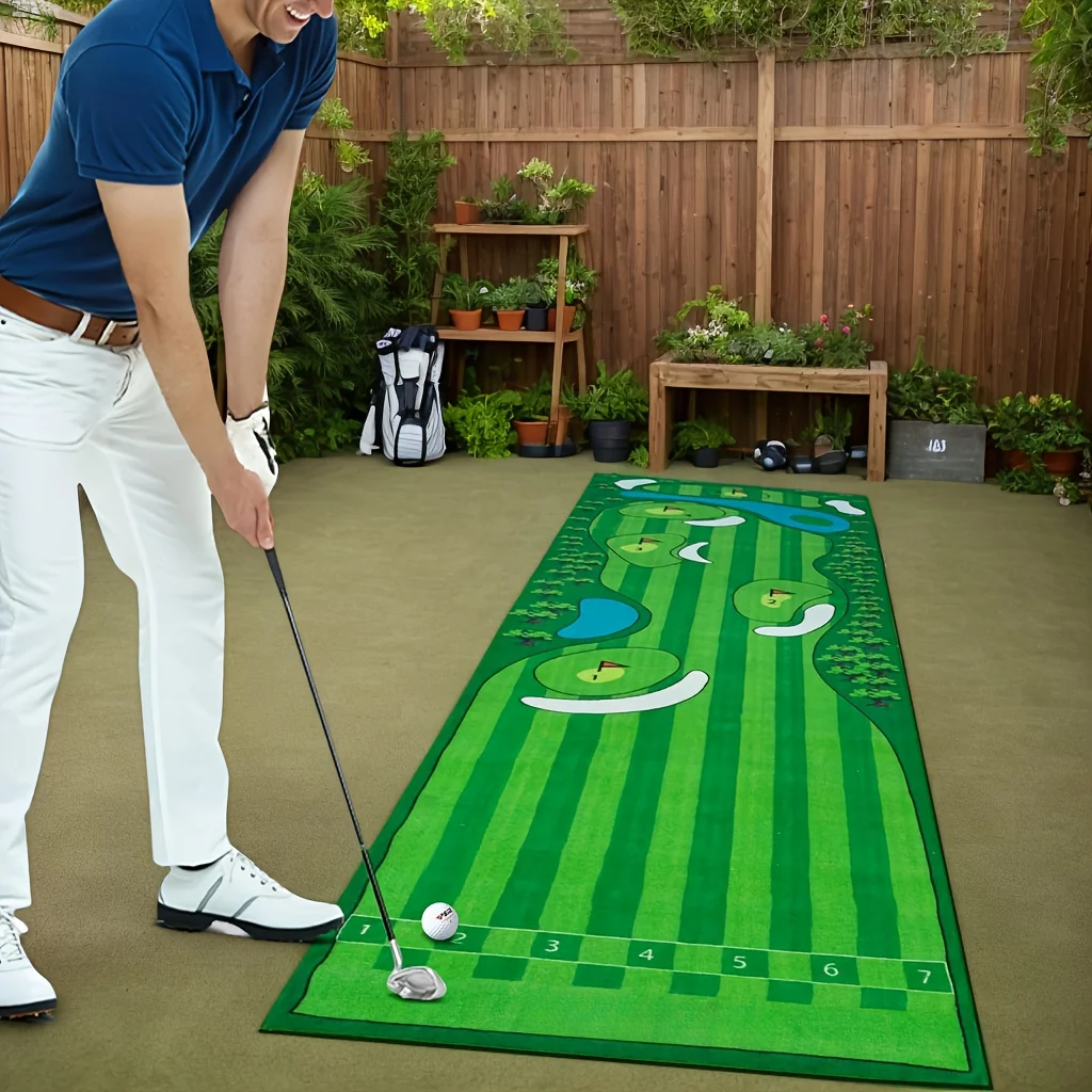 VIKAMA Indoor Mini Golf Putter Mat Portable Anti Slip Putting Green Practice Training Aid Compact Home Office Carpet