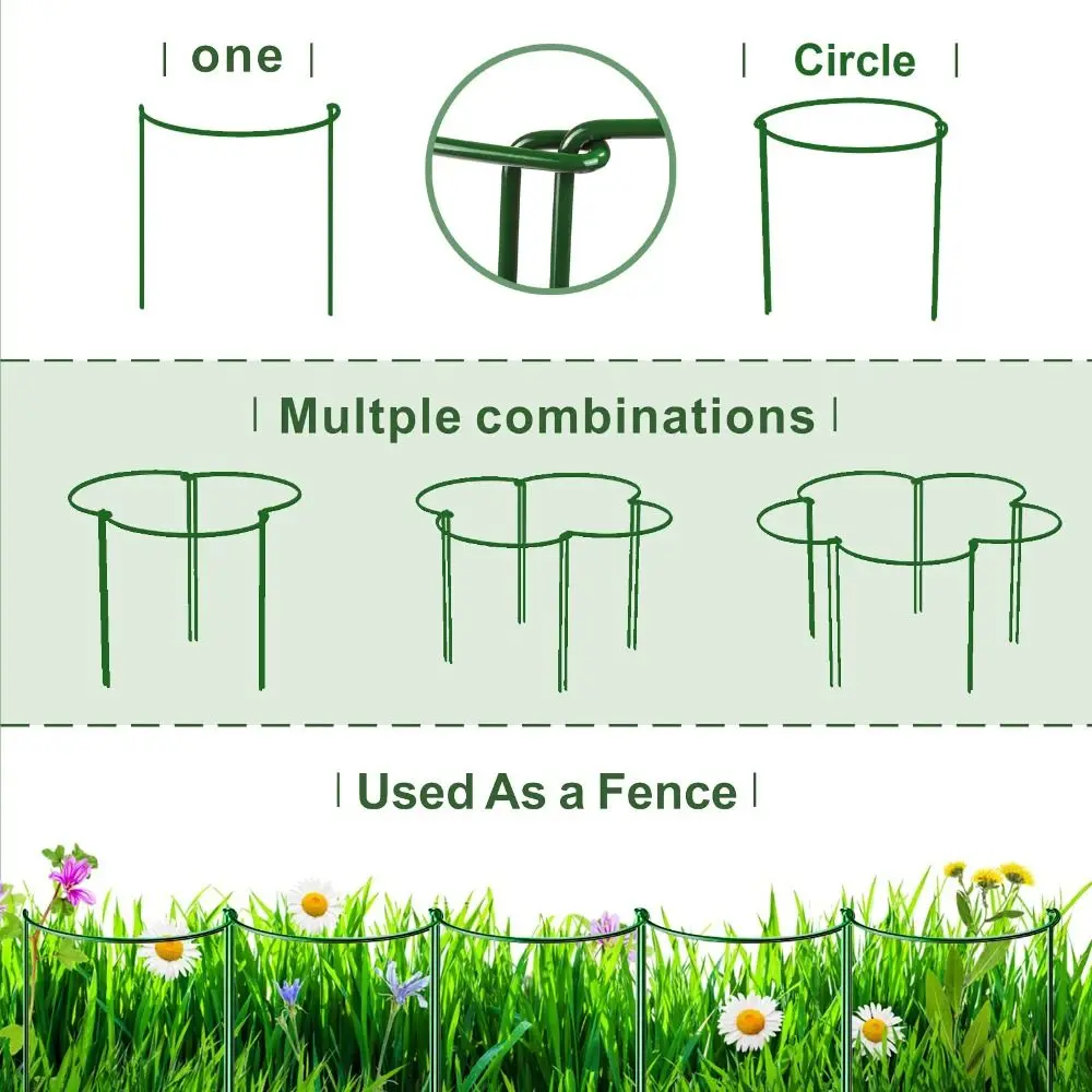 Iron Plant Support Stakes Corrosion-Resistant Coating Reusable Metal Garden Stakes Weatherproof Sturdy Construction