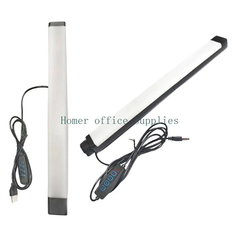K43B Three-Tone LED Light Bar with 10-Step Brightness, Cord-Mounted Controls and USB Input for Desks, Study and Dorm Use