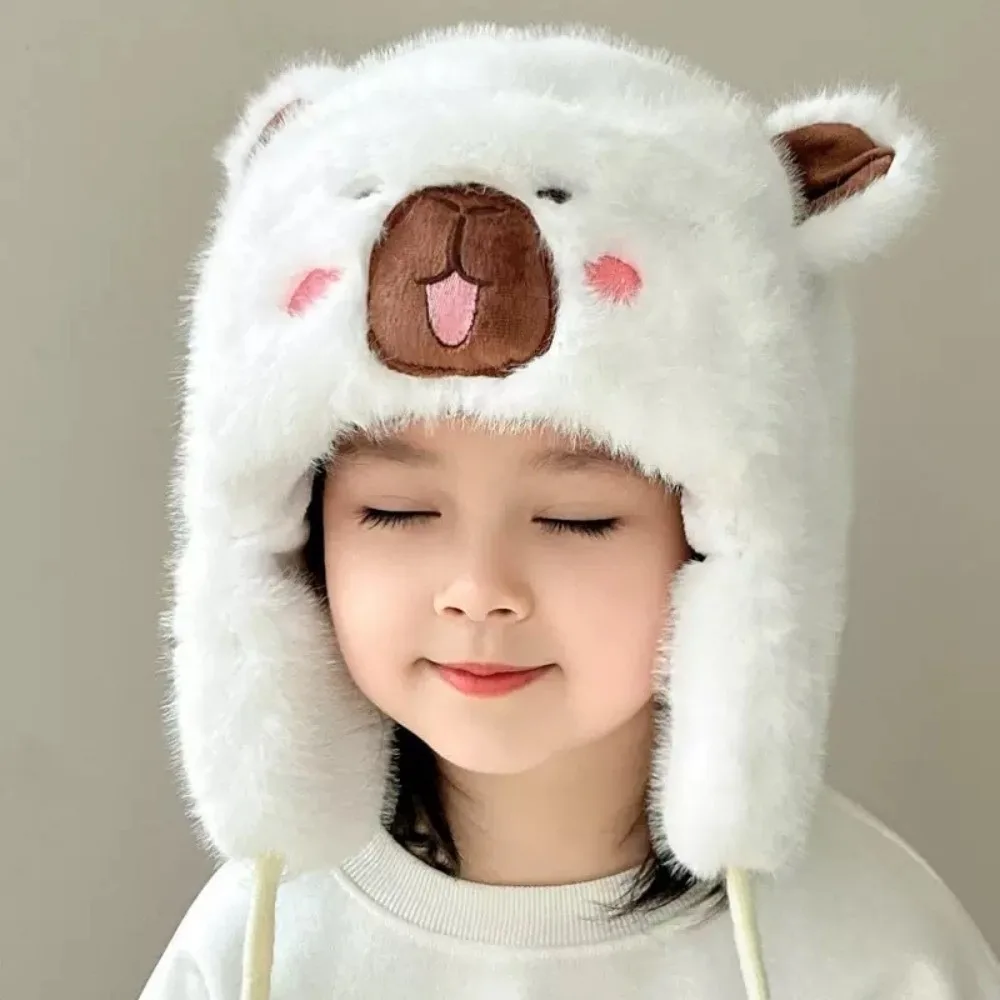

New Plush Lei Feng Hat Windproof Warm Hooded Hat Coldproof Beanie Hat for 4-12Y