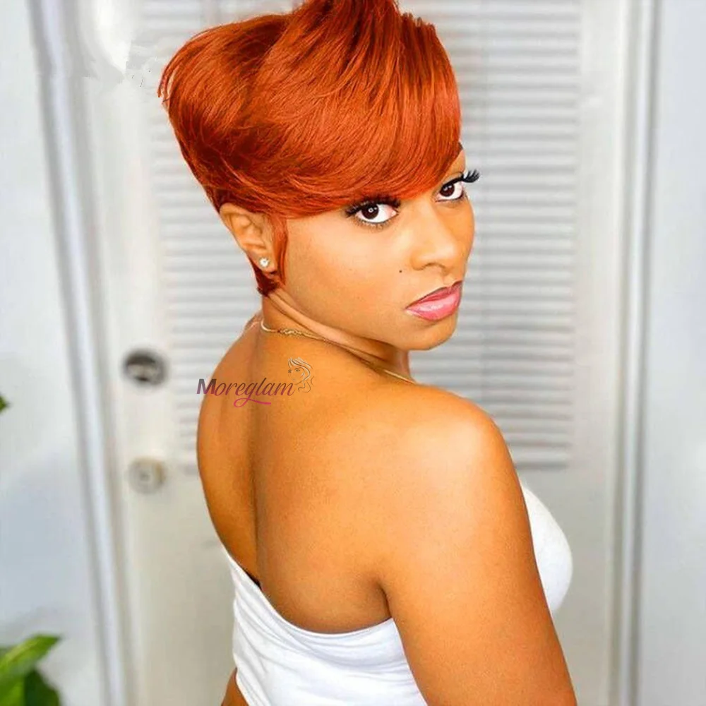 Pixie Cut Wig Lace Human Hair Wigs For Women Straight Short Bob Wig 13x4 Lace Wig Ginger Orange Straight Bob Lace Frontal Wig