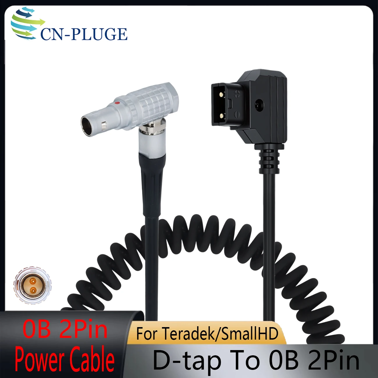 D-Tap Male to Right angle 0B 2Pin for Teradek Bolt Pro /SmallHD/Vaxis/Hollyland/ Blackmagic PYXIS 6K/ZCAM E2 Camera Power Cord