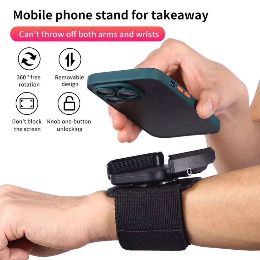 

360 Rotatable Wristband Phone Holder Armband Comfortable Multi-Purpose Outdoor Sports Cell Phone Holder Stable Universal Size