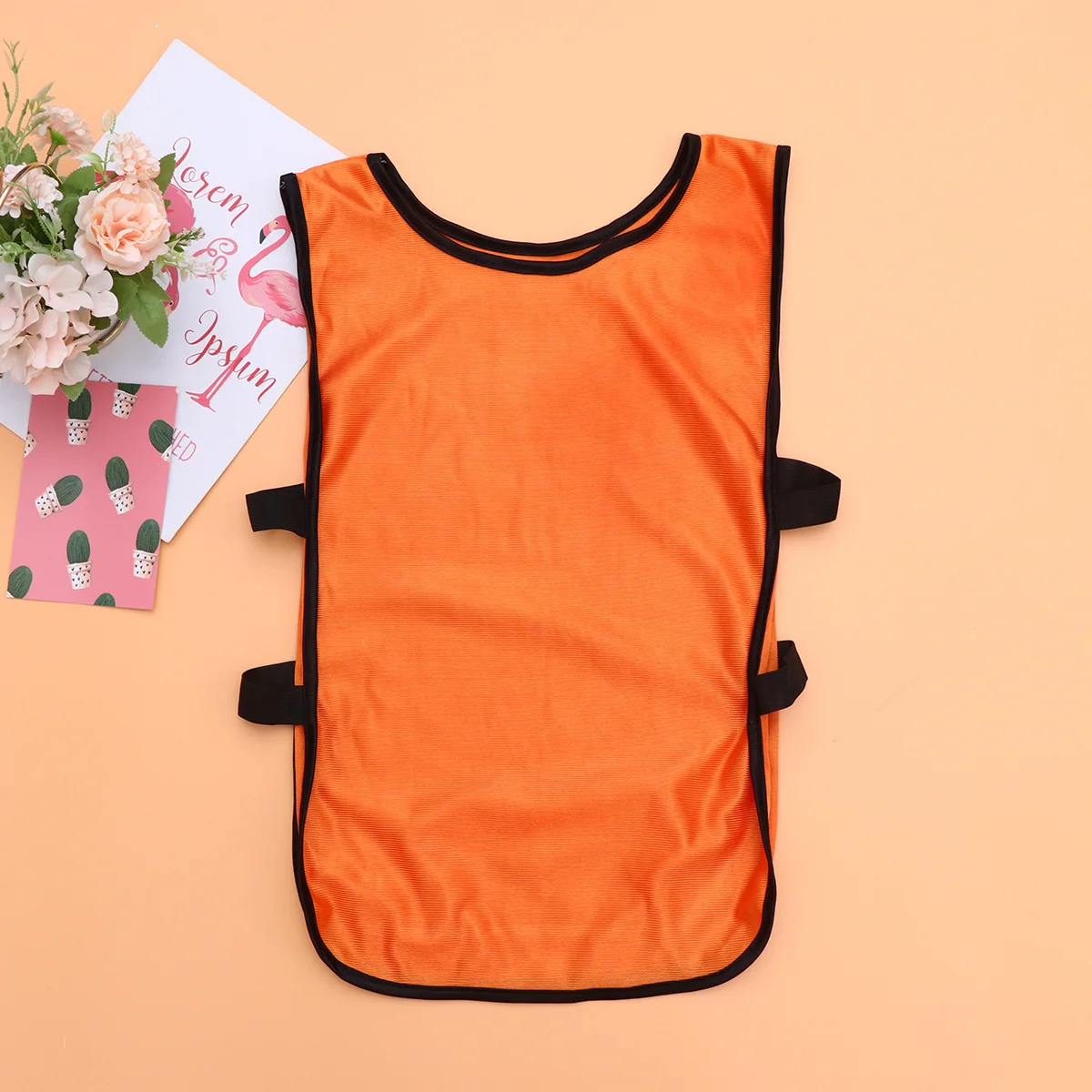6Pcs Training Vest Jerseys Breathable Quick-Dry Loose Fit for Football Basketball Soccer Team Sports Game Tool Orange