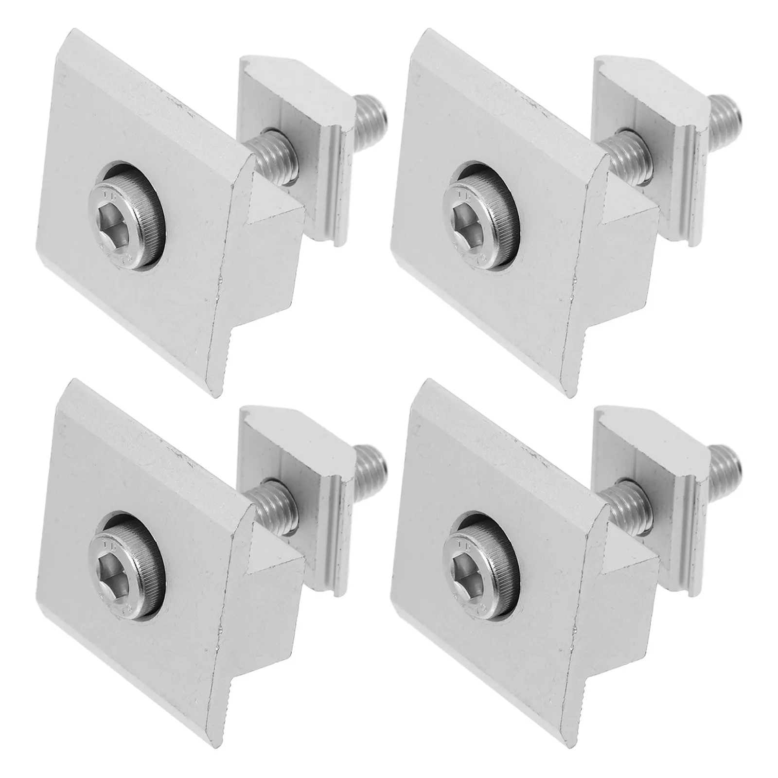 4Pcs Solar Panel Mid Clamps Aluminum Alloy Hex Socket Head Cap Bolts Spring Washer Solar Mounting System Hardware