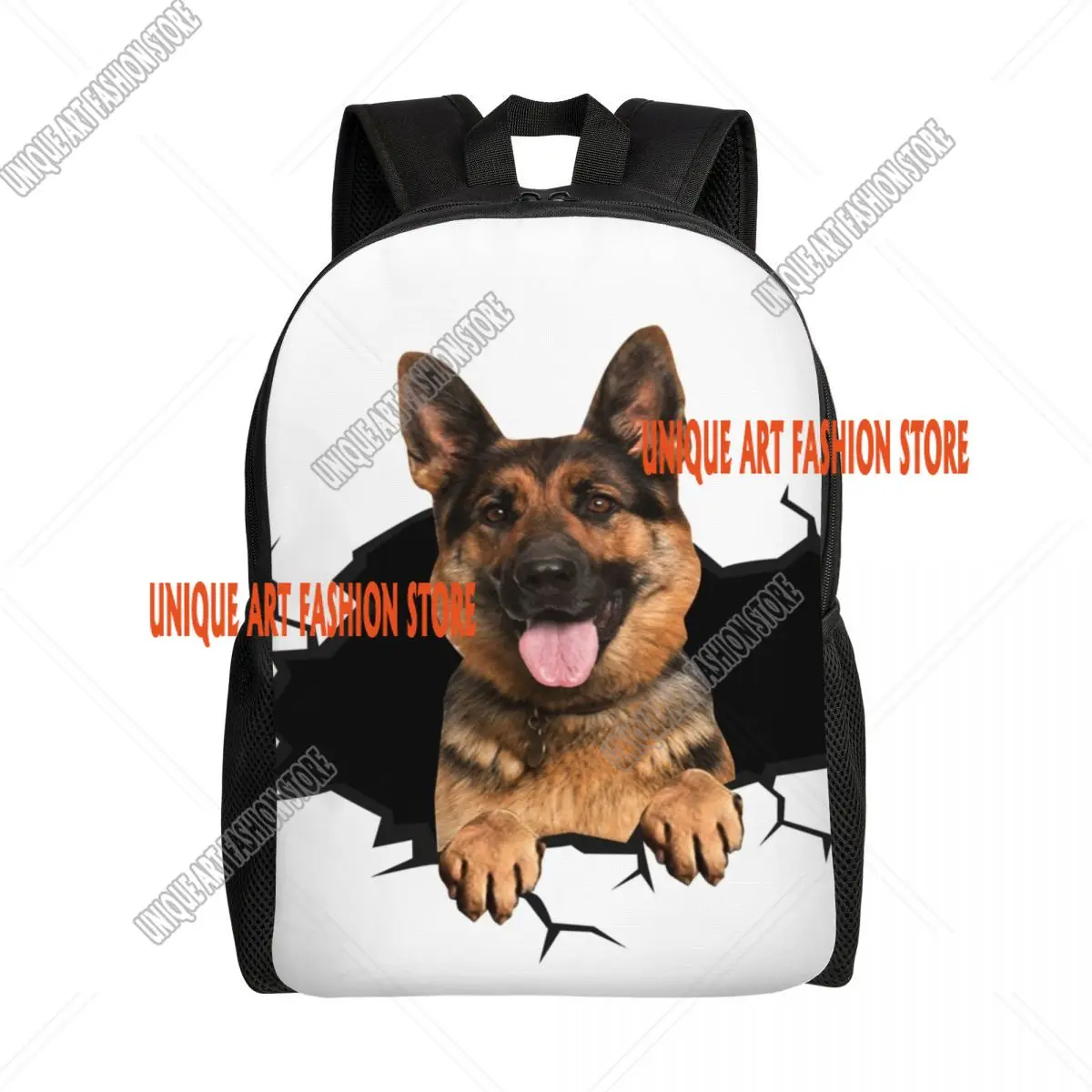 

German Shepherd 3D Sticker Backpack for Men Women College School Students Bookbag Fits 15 Inch Laptop Dog Lover GSD Bags