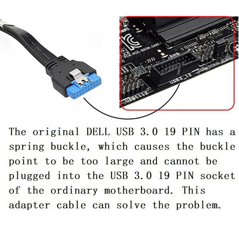 1Pcs Motherboard Mainboard USB 3.0 20 Pin Female To USB 3.0 20 Pin Male Extension Cable For DELL Motherboard -15Cm Easy Install