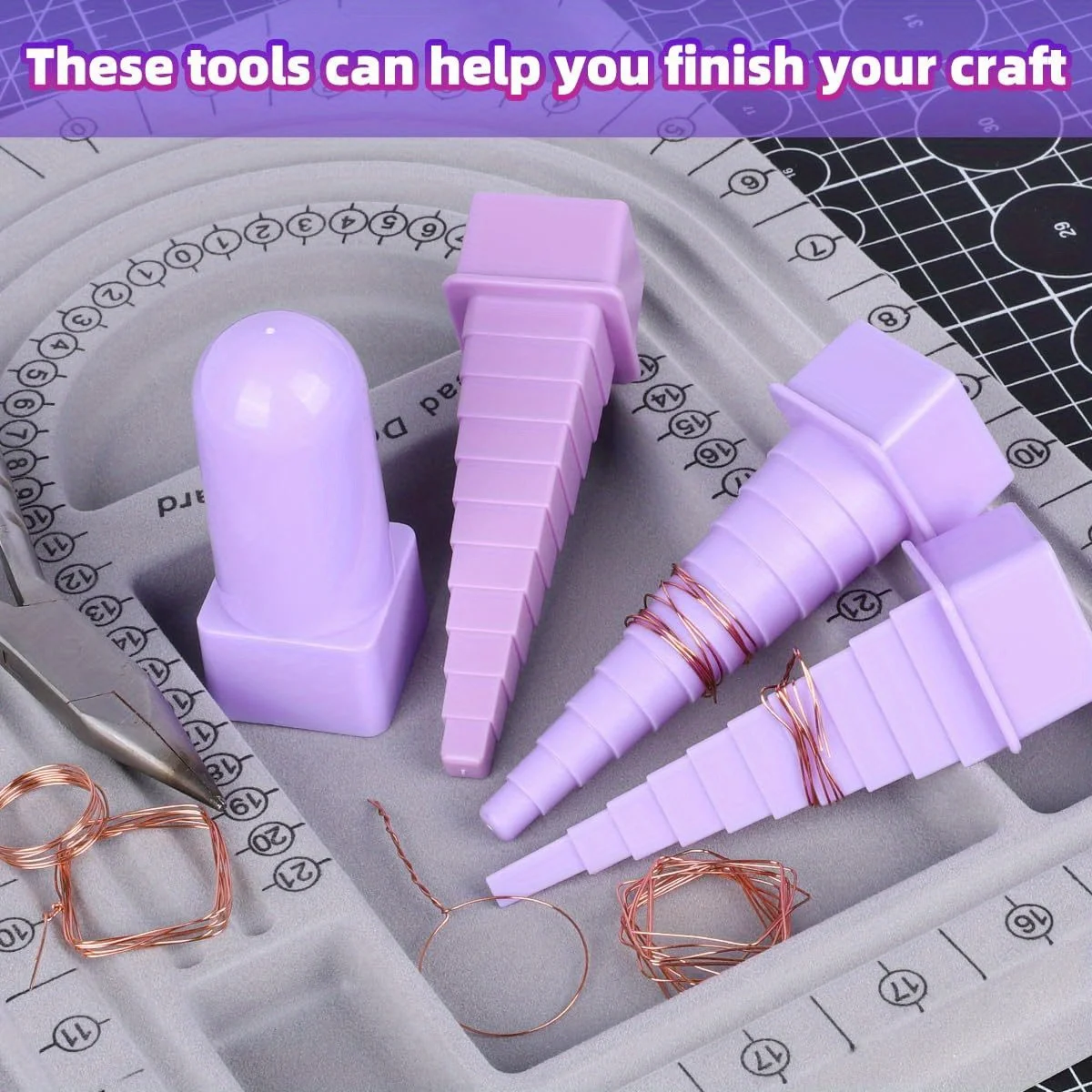 PHYHOO DIY Jewelry Wire Wrapping Craft Tools Kit Square Round Triangle Molds with Plastic Handles for Crafting Unique Shapes