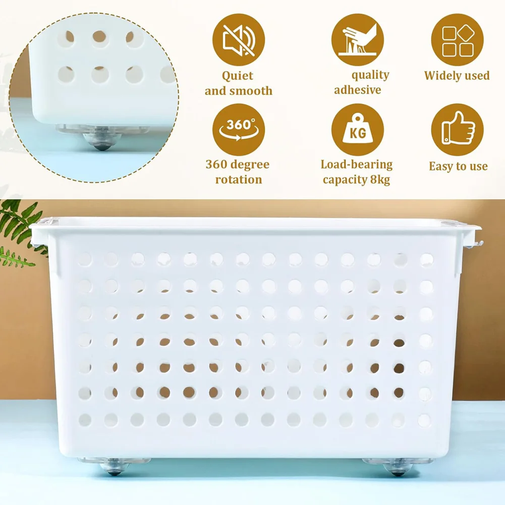 

L74A Self Adhesive Caster Wheels, 52Pcs 360° Swivel Appliance Rollers Clear Appliance Sliders Rollers for Kitchen Appliances