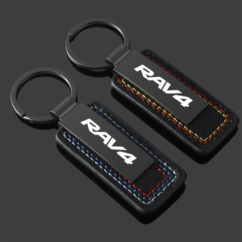 

1pcs New Car High Grade Keychain Stainless Steel Key Ring For Toyota Rav4 C-HR Yaris Camry Land Cruiser Avalon Refit 2019-2021