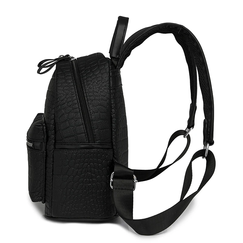 New Women Soft Backpack School Leather Black Casual Multifunctional College Bag Large Capacity Shoulder Bag Travel Tote Backpack
