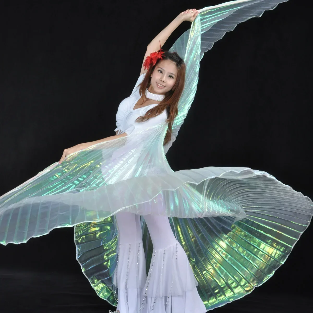 Belly Dance Wing Women Belly Dance Translucent Isis Wing Dance Props 9 Colors Adult BellyDance Wear Accessory Wings