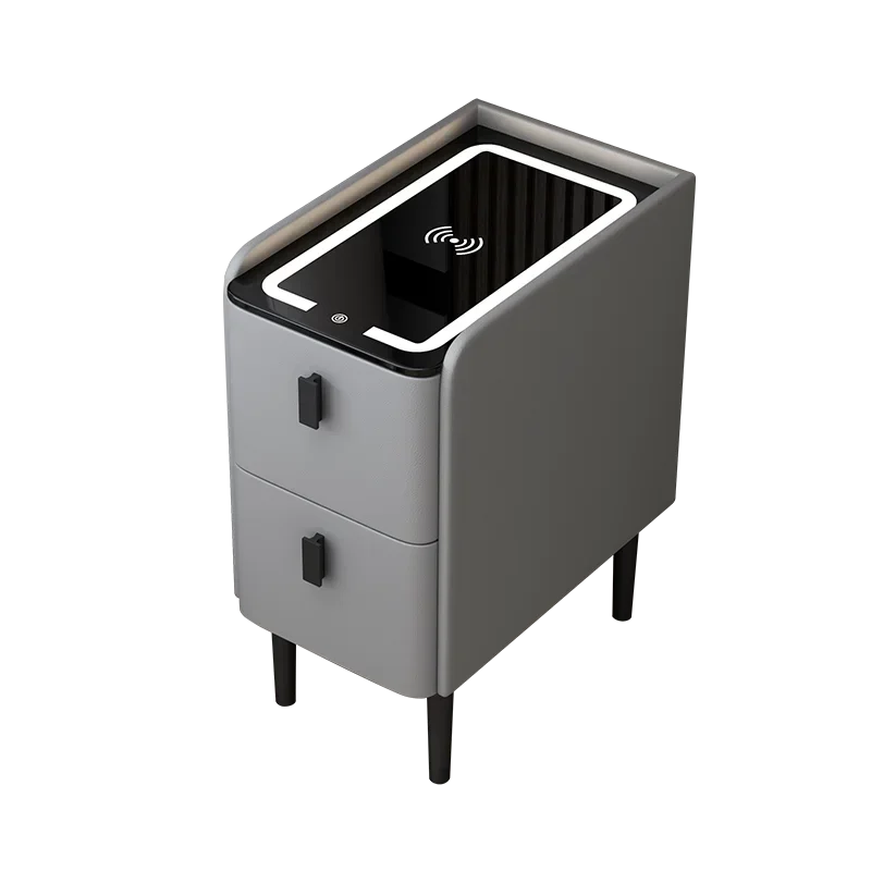 

Умная прикроватная тумбочка: простой современный небольшой светильник с прожектором, роскошная плита, беспроводная зарядка, прикроватный шкаф для хранения в спальне