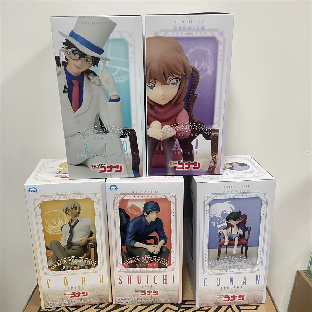 Original Anime Figure SEGA Detective Conan Conan Edogawa Haibara Ai Amuro Toru Action Figurine PVC Kuroba Kaito Toys Figurine