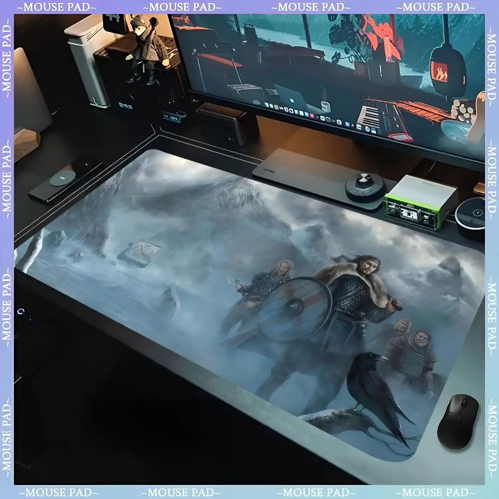 فايكنغ ووريورز ماوس الوسادة الكبيرة PC الكرتون الألعاب اكسسوارات حامي مكتب مكتب للحاسوب شخصي حصيرة السجاد مسند الماوس وسادة مكتب Cs L