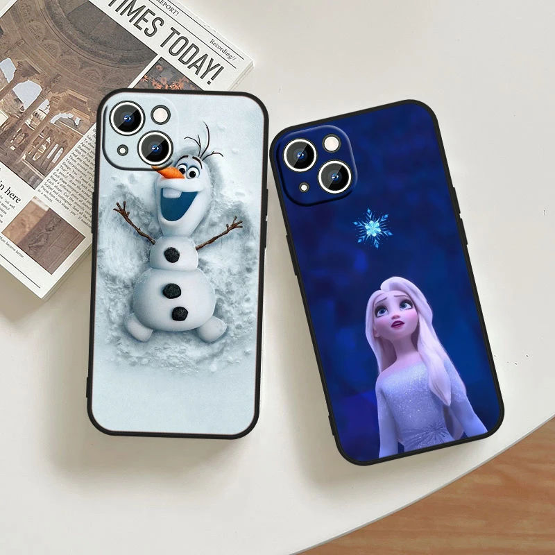 Disney Frozen Elsa Cool For Apple iPhone 15 14 13 12 11 XS XR X 8 7 6 6S 5 5S Pro Max Plus Black Cover Phone Case