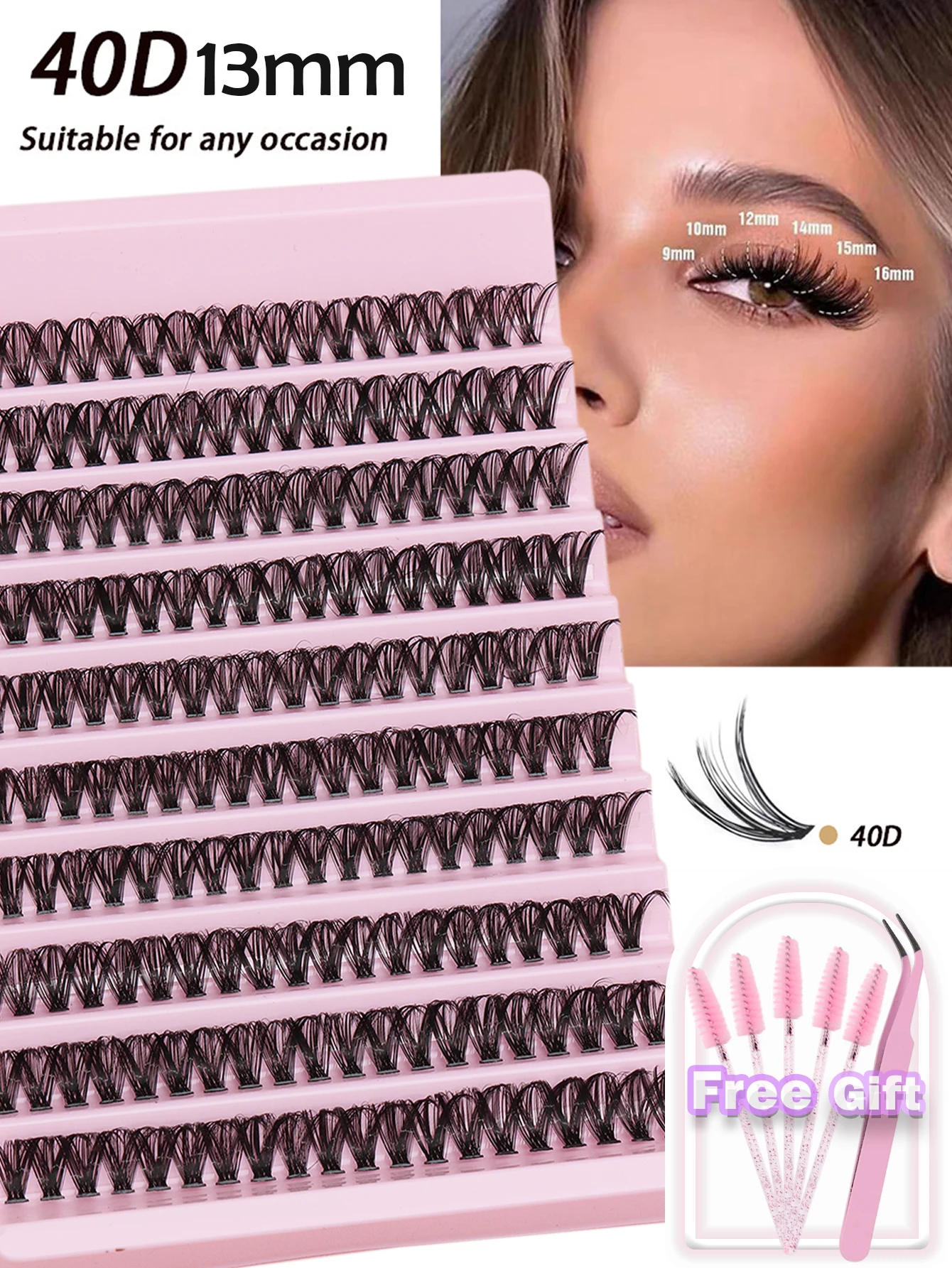 11-13mm diy clusters cílios estilo charme misto extensão de cílios ferramenta de maquiagem rolo russo macio 3d vison cílios trabalho diário