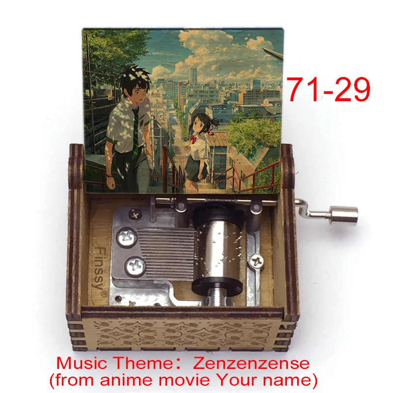 Kimi no Na wa Anime Music Box Your Name Song Zen Zen Zense Wooden Hand Crafted Musical Box Gift Toy Movie Fans office home decor