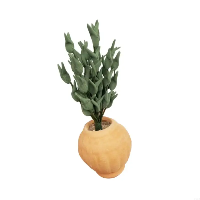 1:12 bambole pianta foglia verde artificiale per foglie gioco finto