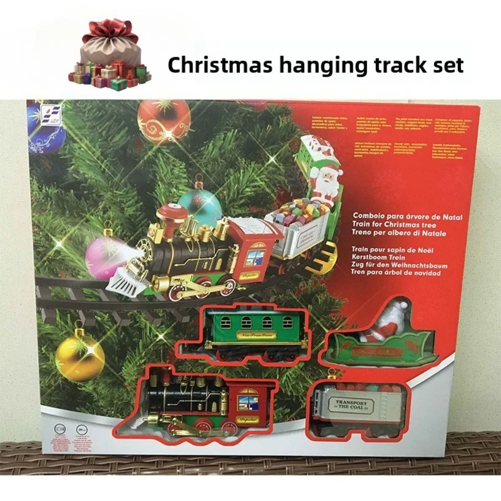 Decorazione dell'atmosfera dell'albero di Natale Il suono e la luce del treno elettrico può appendere l'albero di Natale Regali di Natale dell'auto ferroviaria di Natale