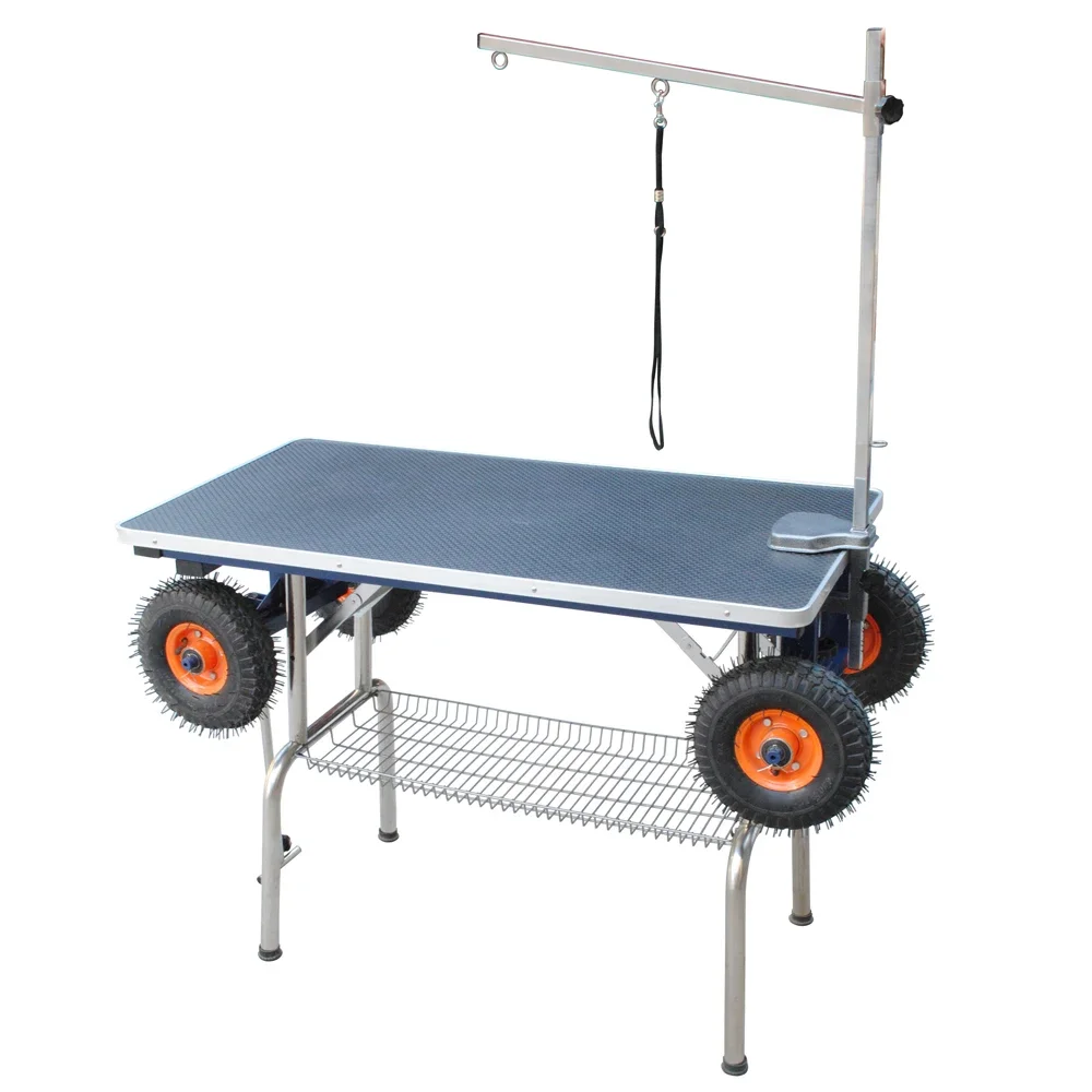 

Factory Made Cheap Dog Grooming Table Foldable Pet Table With Wheels N-301W