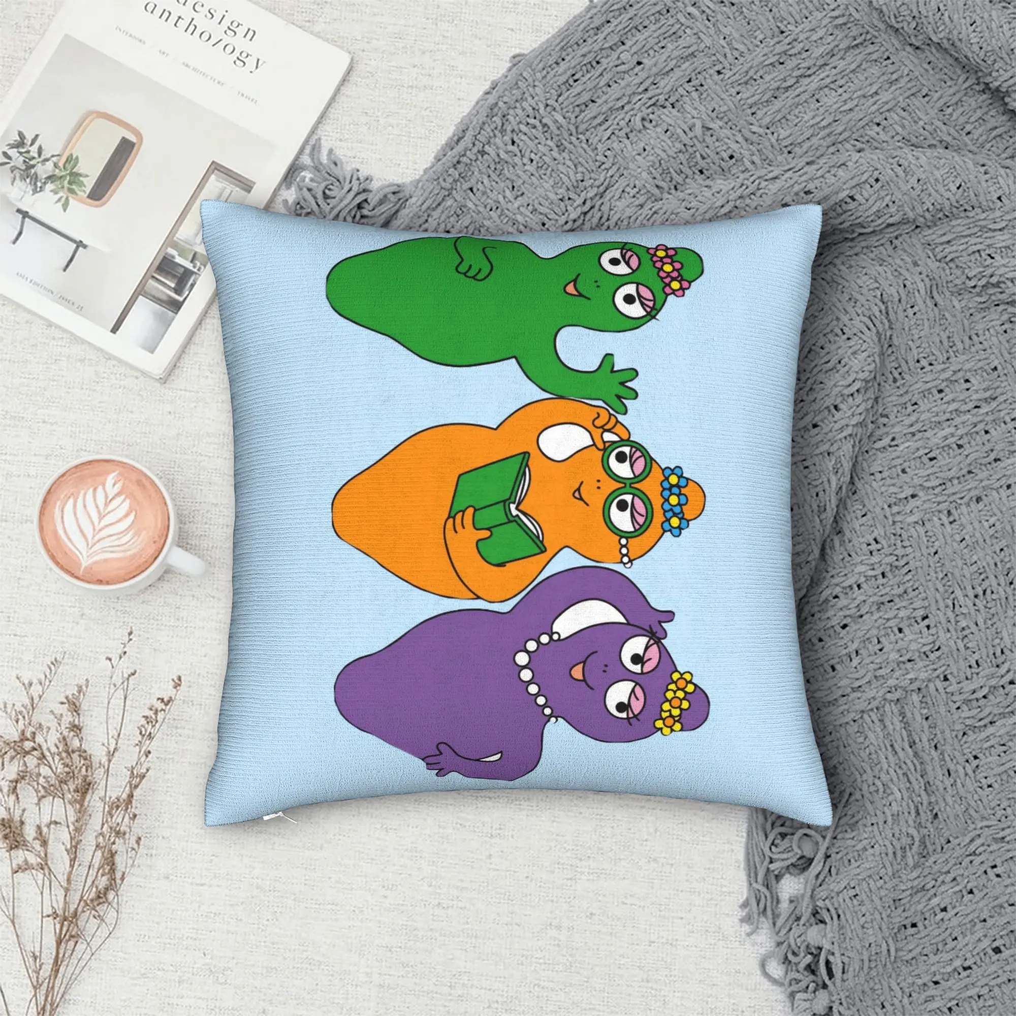 Pillow Case Barbapapa Barbamama Soft  Pillow Cover For Chair Sofa Home Decor Retro Trendy Pillowcases