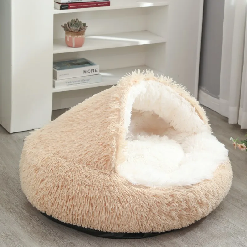 Rundes Hundebett, Winter, warmes Katzenbett, Plüschkorb für Hunde, waschbares Haustierbett für kleine, mittelgroße und große Hunde, Sofa für Katzen – Detail 17