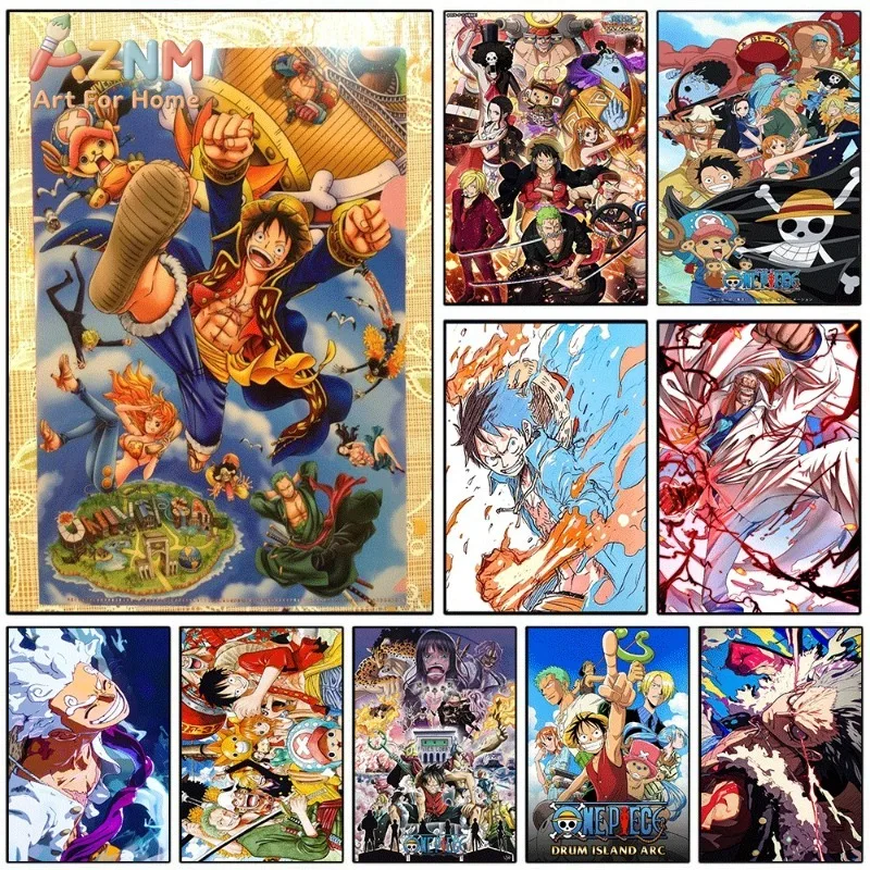 One Piece Luffy Straw Hat Pirates Anime Canvas Wall Art Unframed Single Canvas Print Poster For Bedroom Living Room Home