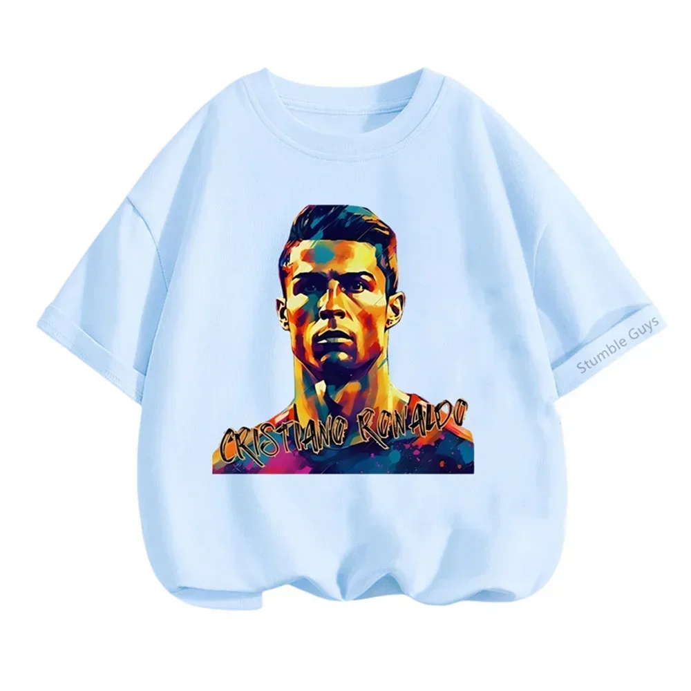 

Football Star Cristiano Ronaldo T-Shirt Summer 3-14y Kids Clothes Comfortable Fashion Tops Breathable Teen Football Jersey