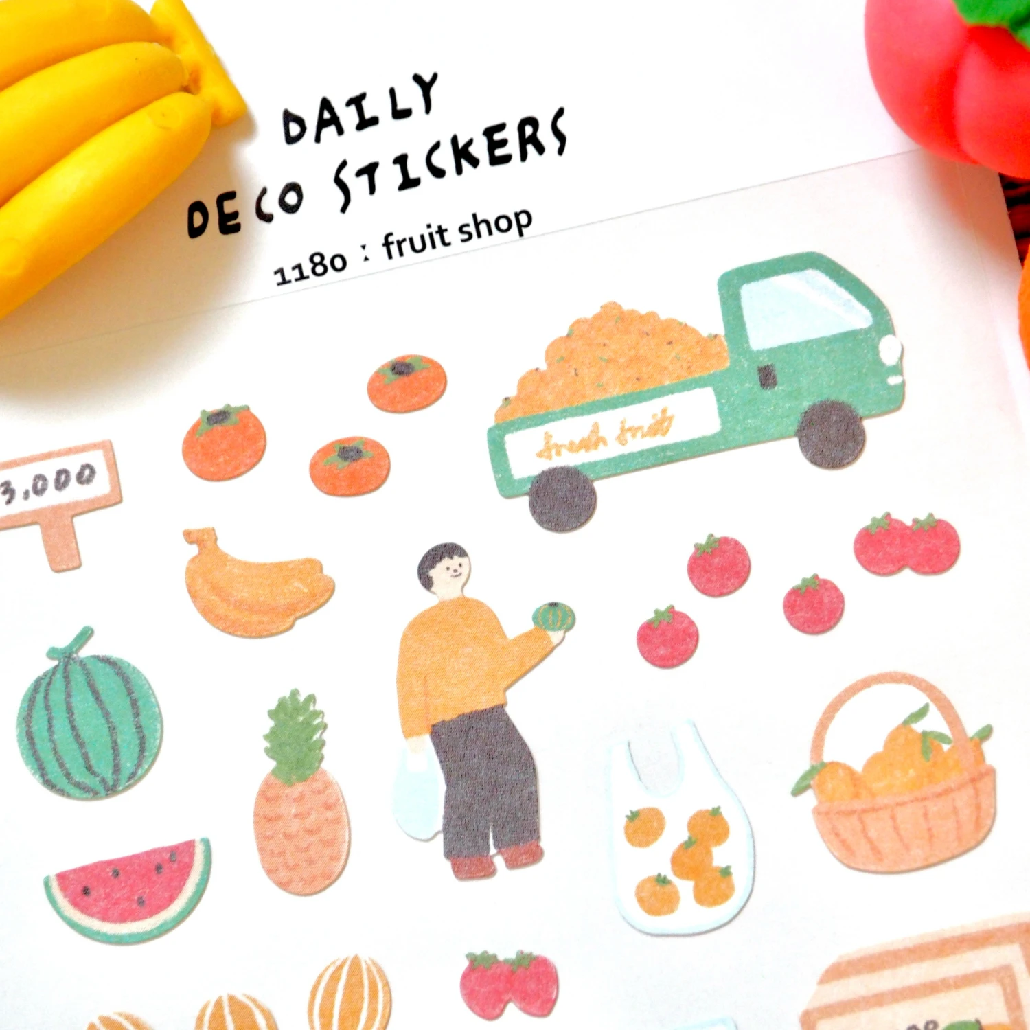 Korean Import Suatelier Vegetable Fruit Shop Paper Stickers Scrapbooking Diy Journal Stationery Sticker Decor Supplies 1180
