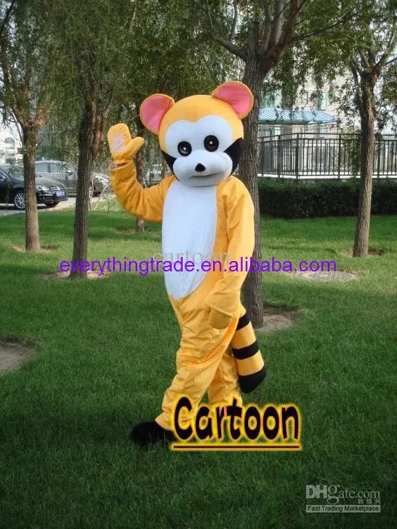 Nuova schiuma di vendita calda per adulti carino procione dorato Costume della mascotte del fumetto peluche vestito operato di natale Costume della mascotte di Halloween