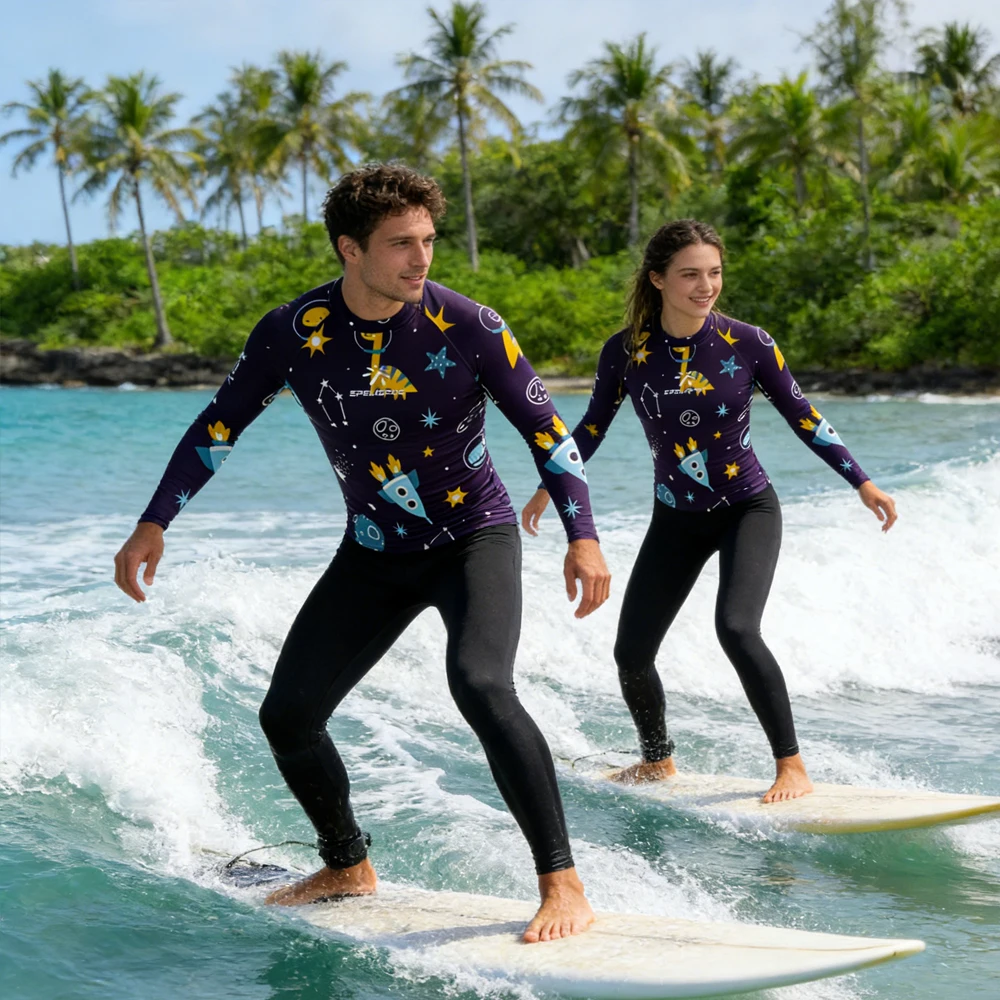 

Men's and Women's Long Sleeve Sailing Top Wear Rash Guard UPF50+ Surfing Shirt High Quality Surf Clothes for Water Sport Fishing