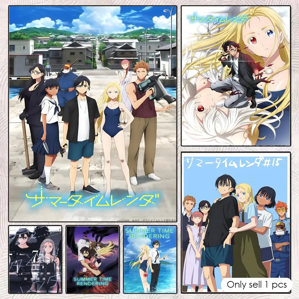 Póster S-Summer T-Time R-RenderingS HD para decoración de pared, antiarrugas, para habitación de dibujos animados/anime, decoración de pared de dormitorio y tienda minorista de manga