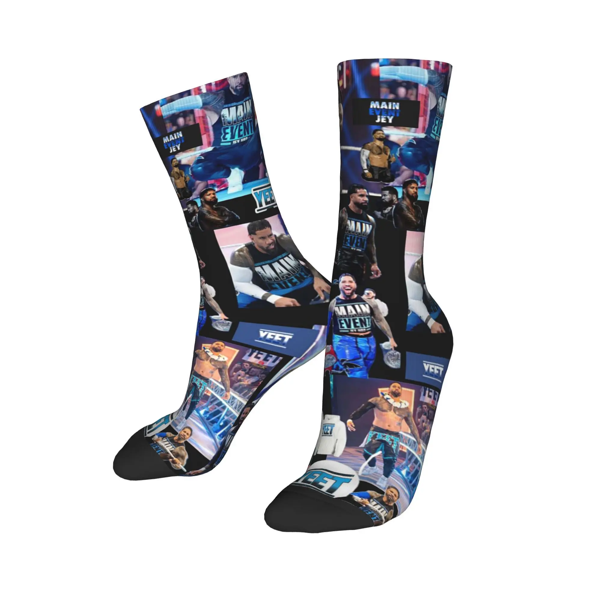 

WWE Jey Uso Maint Event 2024 Socks Harajuku High Quality Stockings All Season Long Socks for Man's Woman's Birthday Present